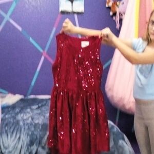 Rare Editions Glittery Red Kids Dance Costume